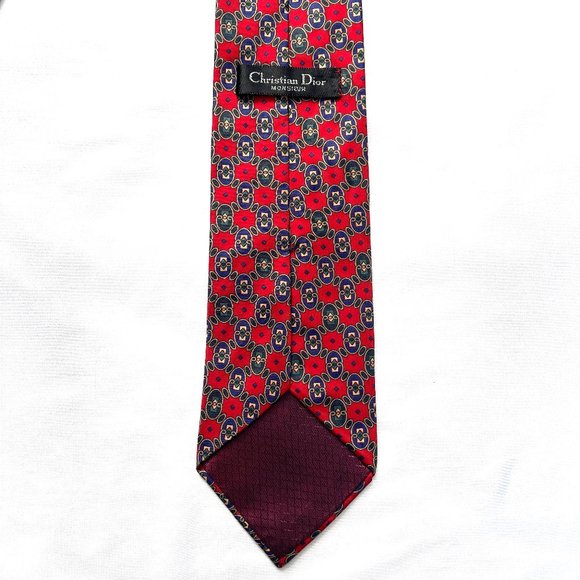Auc Christian Dior Silk red tie - Picture 6 of 7